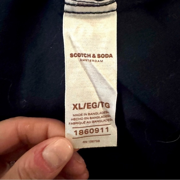 Scotch & Soda Men’s Linen Blend Navy Short Sleeve Shirt Size XL - Picture 12 of 13